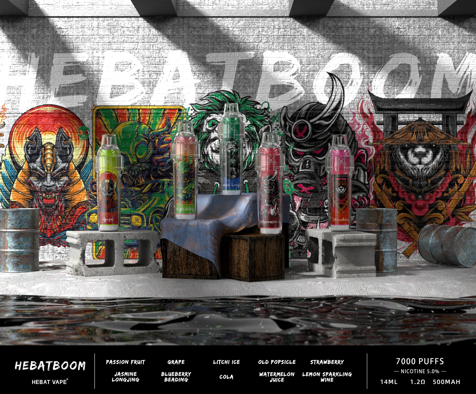 【Hebat 喜貝 BOOM】7,000 口續航神機 14ml 巨量油倉抽到天荒地老 500mAh 強勁電力支援 3.5% 精準解癮比例 台灣現貨:圖片 3